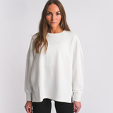 KISSPADEL CROPPED CREW NECK - WHITE