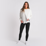KISSPADEL CROPPED CREW NECK - WHITE