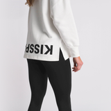 KISSPADEL CROPPED CREW NECK - WHITE